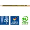 Staedtler Noris 122 Lapiz de Grafito Hexagonal con Goma - Mina HB - Resistencia a la Rotura - Sin PVC ni Latex | Ahorro Imprimie
