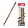 Erichkrause Vivo HB Pack de 4 Lapices de Grafito Triangular HB con Goma de Borrar del Color del Lapiz - Madera Seleccionada - Re