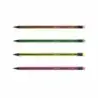 Erichkrause Vivo HB Pack de 4 Lapices de Grafito Triangular HB con Goma de Borrar del Color del Lapiz - Madera Seleccionada - Re