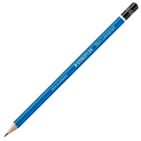 Staedtler Mars Lumograph 100 Lapiz de Grafito Hexagonal - Mina 2H Ultrarresistente de 2mm - Madera de Bosques Sostenibles | Ahor