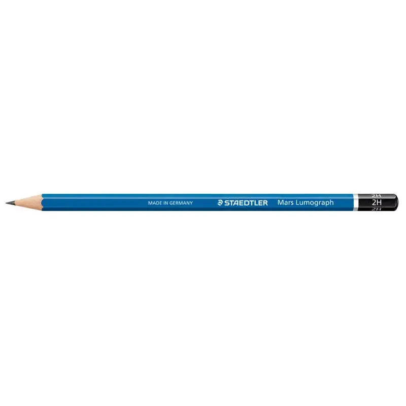 Staedtler Mars Lumograph 100 Lapiz de Grafito Hexagonal - Mina 2H Ultrarresistente de 2mm - Madera de Bosques Sostenibles | Ahor