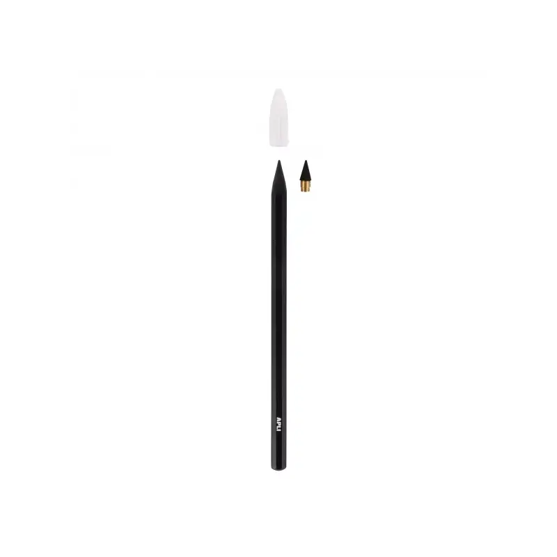 Apli Infinite Pencil Pack de Lapiz Infinito HB + Mina de Recambio + Tapon Protector - Para Escribir hasta 16km - Color Negro | A