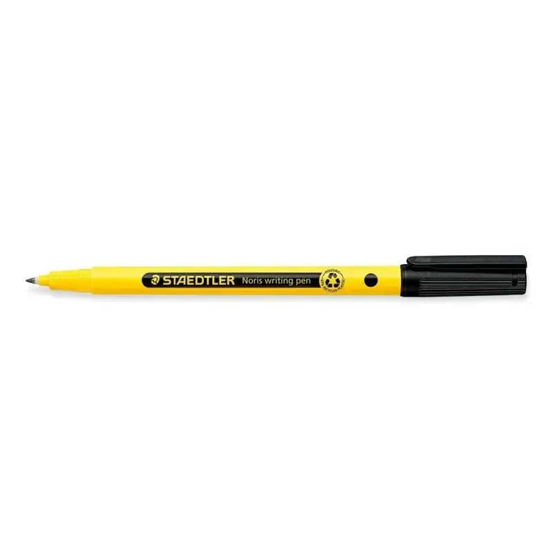 Staedtler Noris 120 Pack con 8 Lapices de Grafito Hexagonales HB + 1 Fineliner Noris Writing Pen 307 Negro - Resistencia a la Ro