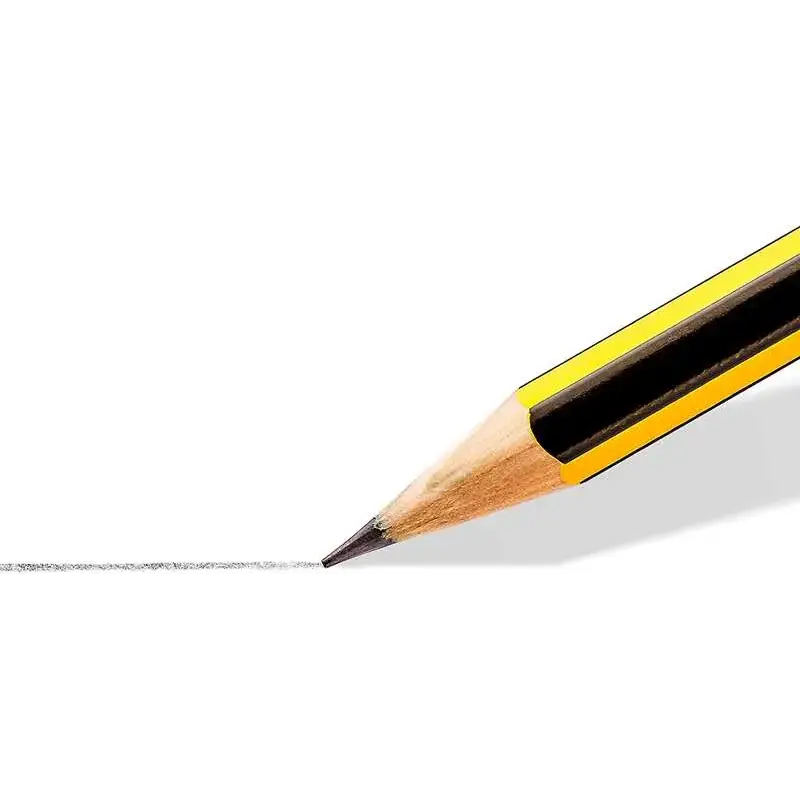 Staedtler Noris 120 Pack de 12 Lapices de Grafito Hexagonales + Goma de Borrar - Mina HB Ultrarresistente de 2mm - Madera de Bos