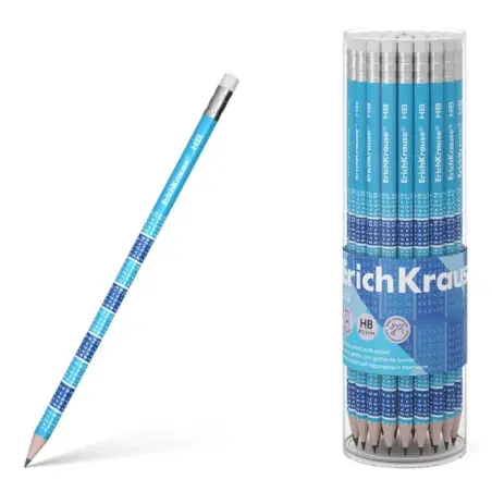 Erichkrause 2x2 Lapiz de Grafito HB con Goma de Borrar - Madera Seleccionada - Decorado con las Tablas de Multiplicar - Facil Af