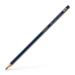 Faber-Castell Goldfaber 1221 Lapiz de Grafito 2B - Alta Calidad - Resistente a la Rotura - Cuerpo en Azul y Rayas Doradas | Ahor