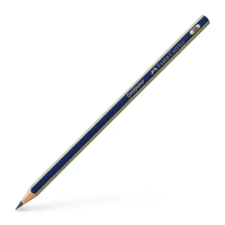 Faber-Castell Goldfaber 1221 Lapiz de Grafito 2B - Alta Calidad - Resistente a la Rotura - Cuerpo en Azul y Rayas Doradas | Ahor