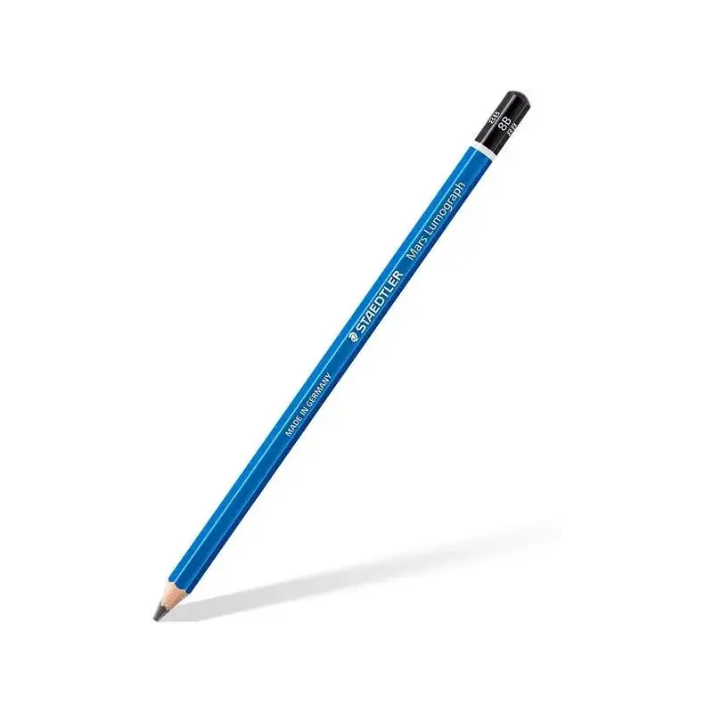 Staedtler Mars Lumograph 100 Lapiz de Grafito Hexagonal - Mina 8B - Resistencia a la Rotura - Madera de Bosques Sostenibles | Ah