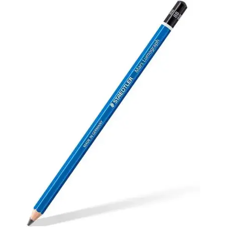 Staedtler Mars Lumograph 100 Lapiz de Grafito Hexagonal - Mina 8B - Resistencia a la Rotura - Madera de Bosques Sostenibles | Ah