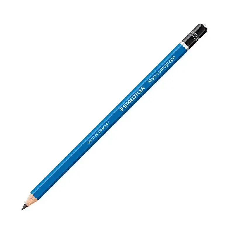 Staedtler Mars Lumograph 100 Lapiz de Grafito Hexagonal - Mina 3B Ultrarresistente de 2.5mm - Madera de Bosques Sostenibles - Ca