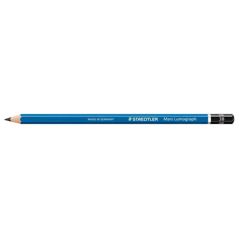 Staedtler Mars Lumograph 100 Lapiz de Grafito Hexagonal - Mina 3B Ultrarresistente de 2.5mm - Madera de Bosques Sostenibles - Ca