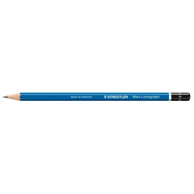 Staedtler Mars Lumograph 100 Lapiz de Grafito Hexagonal - Mina H Ultrarresistente de 2mm - Madera de Bosques Sostenibles | Ahorr