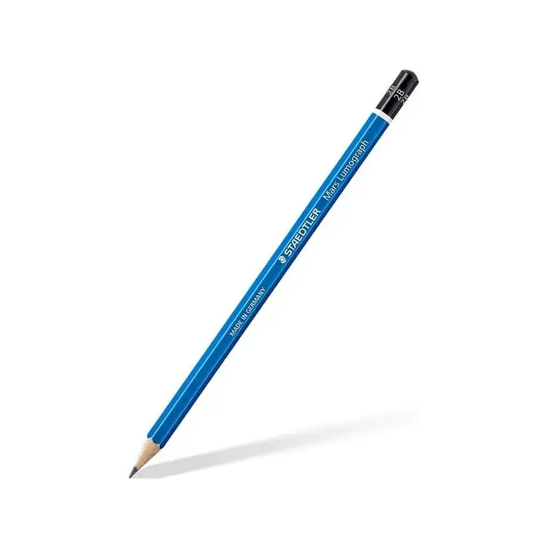 Staedtler Mars Lumograph 100 Lapiz de Grafito Hexagonal - Mina 2B - Resistencia a la Rotura - Madera de Bosques Sostenibles | Ah