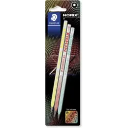 Staedtler Norix Pack de 3 Lapices de Grafito HB - Madera Negra - Diseño Inteligente | Ahorro Imprimiendo