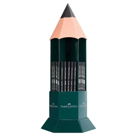 Faber-Castell Castell 1111 Expositor con 120 Lapices de Grafito - Grados de dureza Surtidos - Mina Resistente a la Rotura - Cuer