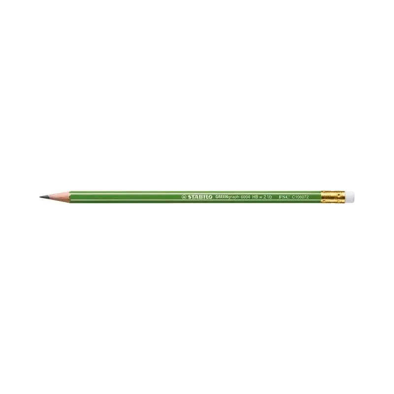 Stabilo GREENgraph Expositor con 60 Lapices de Grafito con Goma - Mina HB 2.2mm - 100% Madera Cultivada de Forma Sostenible - Cu