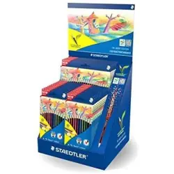 Staedtler Noris Colour 185 Expositor con 20 Estuches de 12 Lapices de Colores + 5 Estuches de 24 Lapices de Colores - Diseño Hex