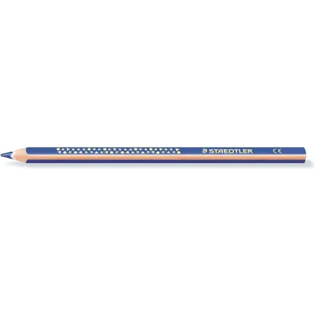 Staedtler Jumbo Noris 128 Lapiz Triangular de Color - Mina de 4mm - Resistencia a la Rotura - Diseño Ergonomico - Color Azul | A