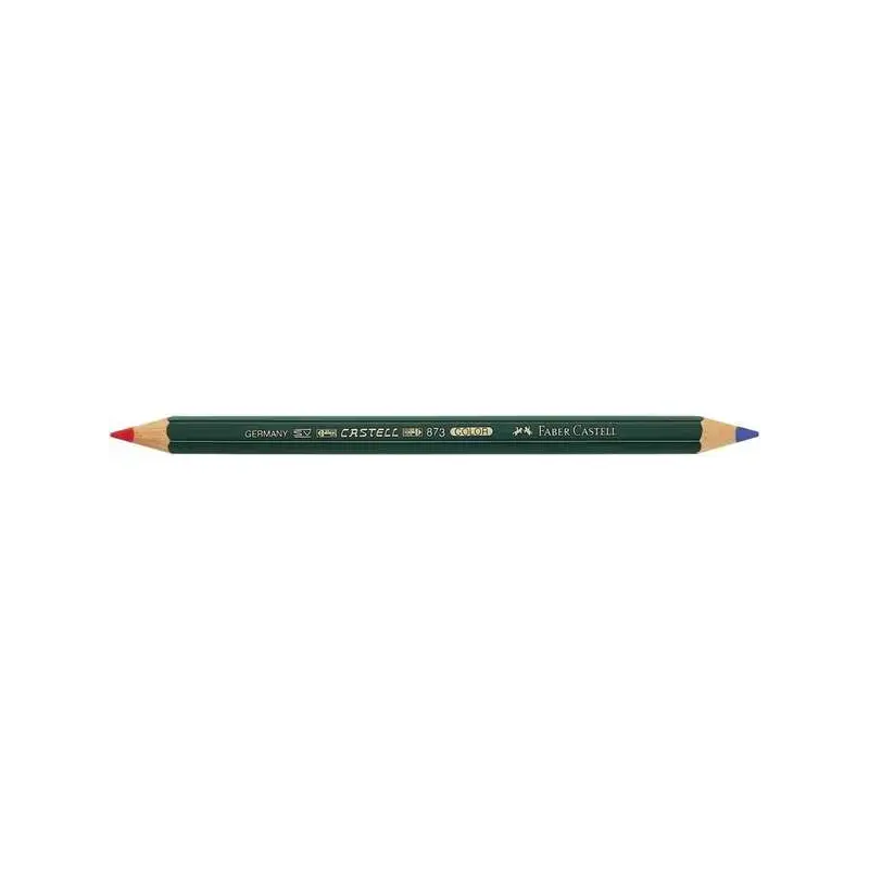 Faber-Castell Castell Color 873 Lapiz Grueso Bicolor Hexagonal - Ecologico - Resistente a la Rotura - Color Rojo/Azul | Ahorro I
