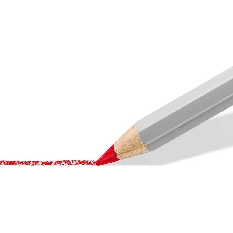 Staedtler Lumocolor 108 Lapiz de Color Hexagonal - Especial para Superficies Lisas - Marcado Opaco - Color Rojo | Ahorro Imprimi