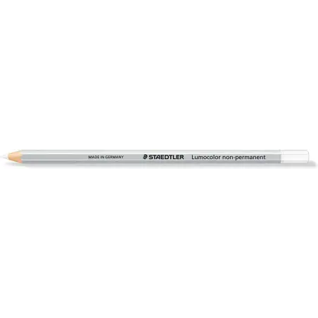Staedtler Lumocolor 108 Lapiz de Color Hexagonal - Especial para Superfiices Lisas - Marcado Opaco - Color Blanco | Ahorro Impri