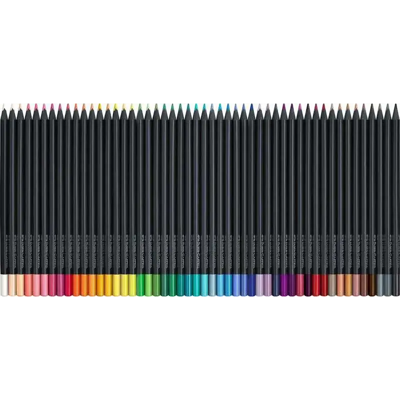 Faber-Castell Black Edition Pack de 50 Lapices de Colores - Mina Supersuave - Madera Negra - Ideales para Dibujo sobre Papel Cla