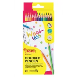 Jovi Woodless Pack de 12 Lapices de Colores - Forma Triangular - Minas Resistentes - Sin Madera - Colores Surtidos | Ahorro Impr