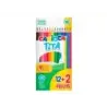 Carioca Tita Pack de 12 + 2 Lapices de Colores - Minas Resistentes - Colores Surtidos | Ahorro Imprimiendo