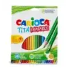 Carioca Tita Pack de 24 Lapices Borrables de Resina - Cuerpo Hexagonal - Colores Brillantes y Lavables - Escritura Blanda - Mina