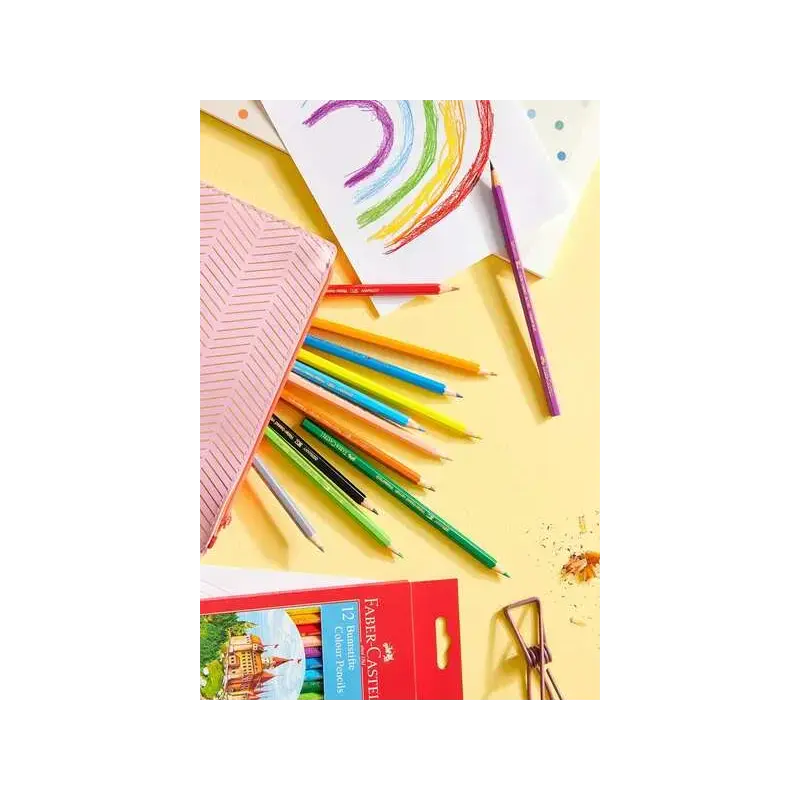 Faber-Castell Classic Colour Pack de 12 Lapices de Colores Hexagonales - Resistencia a la Rotura - Colores Surtidos | Ahorro Imp