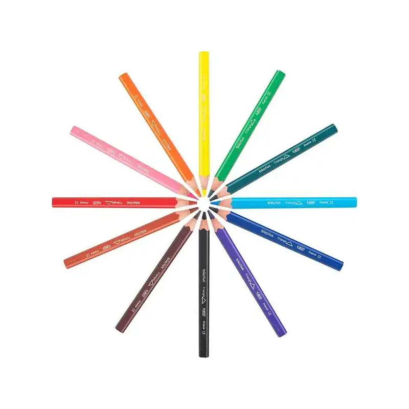 Bic Kids Evolution Triangle Pack de 12 Lapices de Colores Triangulares - Punta Ultraresistente - Sin Madera | Ahorro Imprimiendo