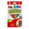 Carioca Supercolor Pack de 12 Lapices de Madera - Cuerpo Triangular Maxi - Colores Intensos y Gran Opacidad - Lapizgrueso Ø 5mm