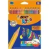 Bic Kids Evolution Stripes Caja de 18 Lapices de Colores surtidos - Fabricados en Resina - Punta Ultraresistente - Mina Pigmenta