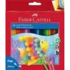 Faber-Castell Classic Colour Acuarelable Pack de 24 Lapices de Colores Hexagonales Acuarelables + Pincel - Resistencia a la Rotu