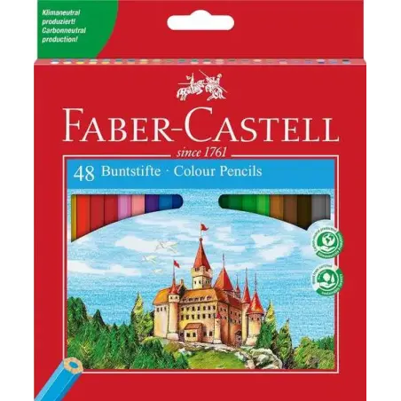 Faber-Castell Classic Colour Pack de 48 Lapices de Colores Hexagonales - Resistencia a la Rotura - Colores Surtidos | Ahorro Imp