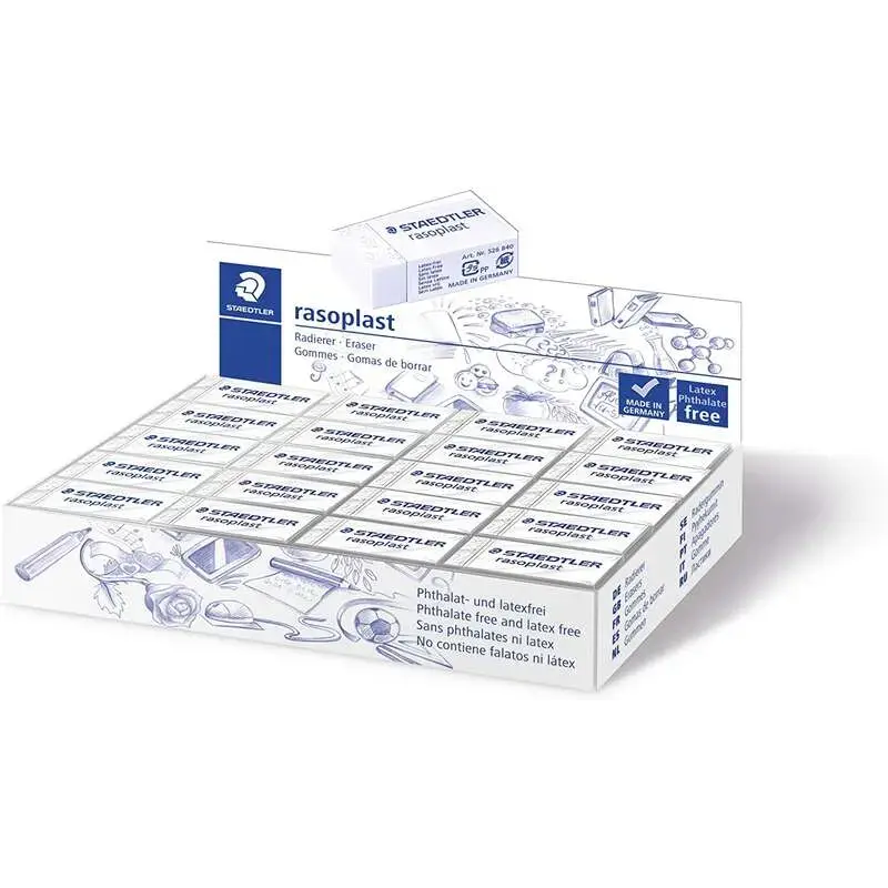 Staedtler Rasoplast 526 B40 Goma de Borrar - Borrado de Alta Calidad - Minimos Residuos - Color Blanco | Ahorro Imprimiendo