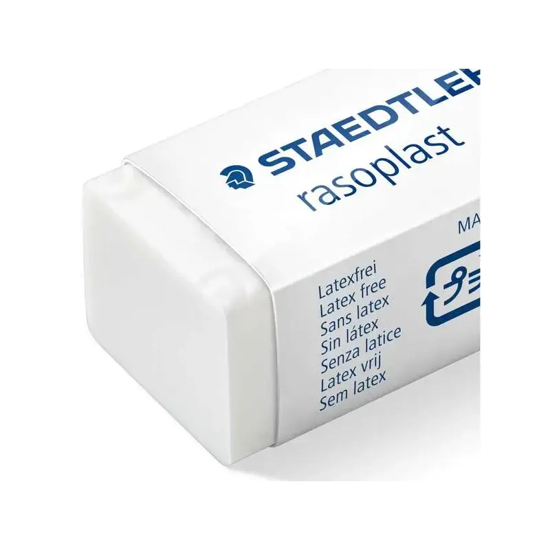 Staedtler Rasoplast 526 B40 Goma de Borrar - Borrado de Alta Calidad - Minimos Residuos - Color Blanco | Ahorro Imprimiendo