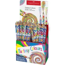 Faber-Castell Fantasia Expositor con 84 Lapices con Mina Multicolor - Modelos Standard y Jumbo - Cuerpo Triangular Decorado - Ma