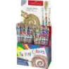Faber-Castell Fantasia Expositor con 84 Lapices con Mina Multicolor - Modelos Standard y Jumbo - Cuerpo Triangular Decorado - Ma