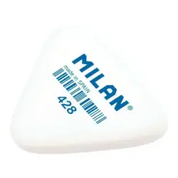 Milan 428 Goma Triangular Gruesa - Tipo Miga de Pan - Caucho Sintetico - Color Blanco | Ahorro Imprimiendo