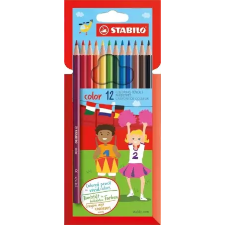 Stabilo Color Pack con 12 Lapices de Colores - Mina de 2.5mm - Ideal para el Colegio - Colores Surtidos | Ahorro Imprimiendo