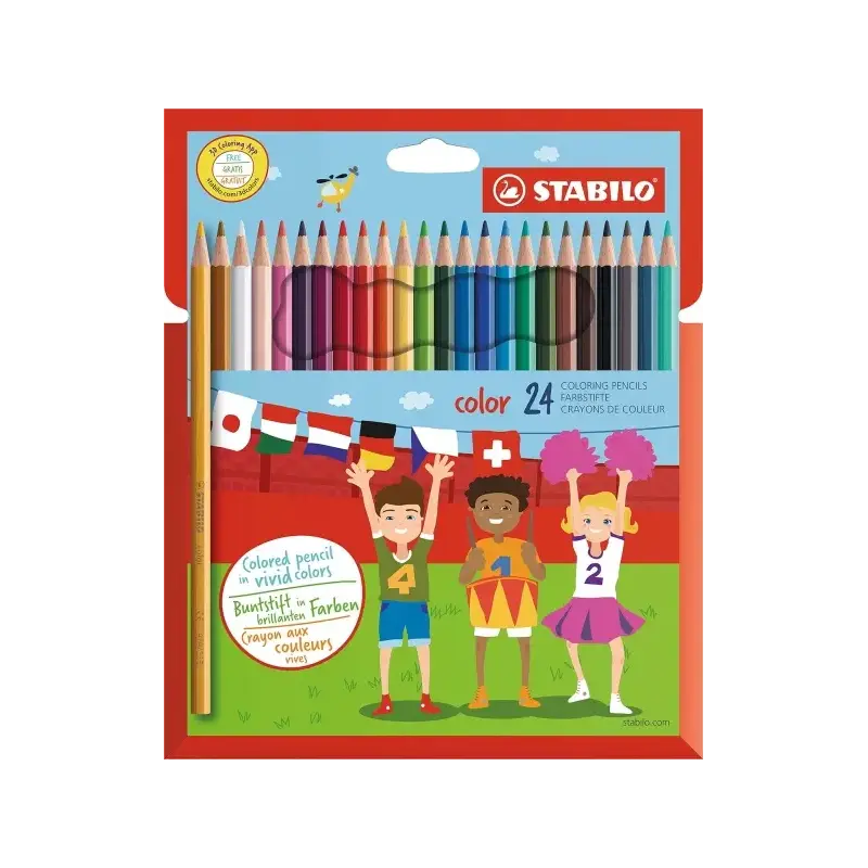 Stabilo Color Pack con 24 Lapices de Colores - Mina de 2.5mm - Ideal para el Colegio - Colores Surtidos | Ahorro Imprimiendo