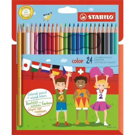 Stabilo Color Pack con 24 Lapices de Colores - Mina de 2.5mm - Ideal para el Colegio - Colores Surtidos | Ahorro Imprimiendo
