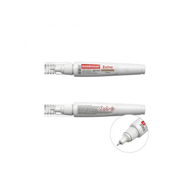 Erichkrause Extra Boligrafo Corrector 8ml - Secado Rapido - Alta Calidad - Resistente al Frio - Color Blanco | Ahorro Imprimiend