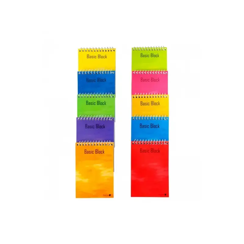 Golden Cuaderno Espiral Superior 12º (85x125mm) 80 Hojas 60gr Cuadricula - Tapa Plastificada - Margen Remarcado - Colores Surtid