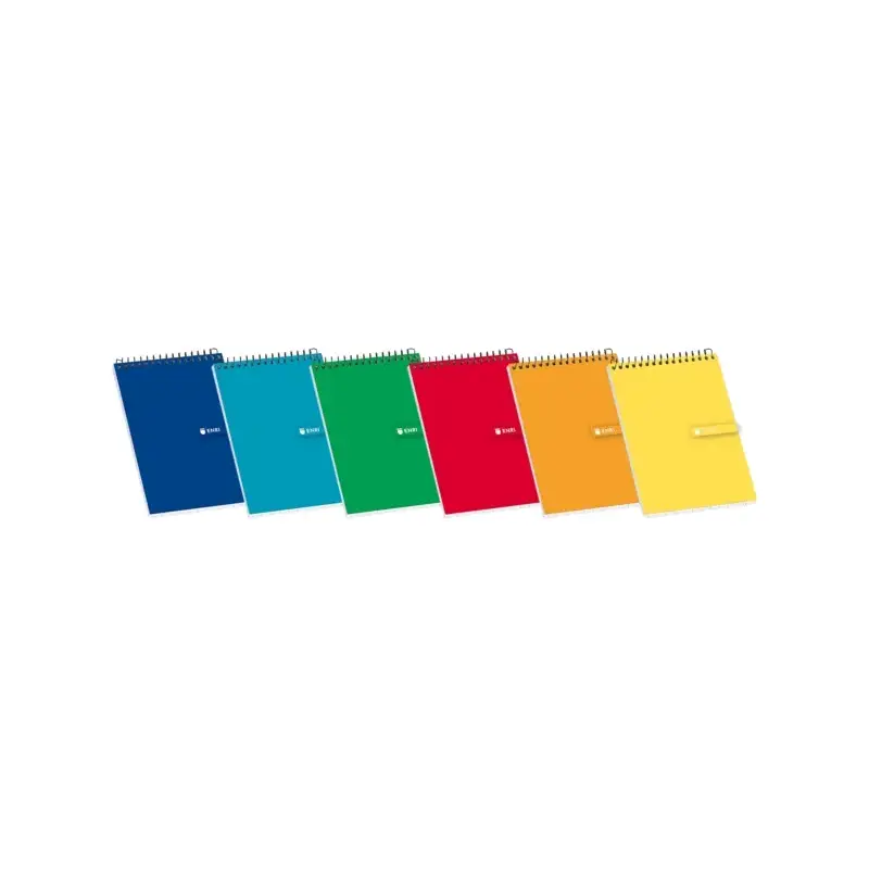 Enri Bloc Espiral 80 Hojas Cuadricula 4x4mm - Tamaño 12º - Ideal para Apuntes - Tapa Blanda en Colores Surtidos | Ahorro Imprimi