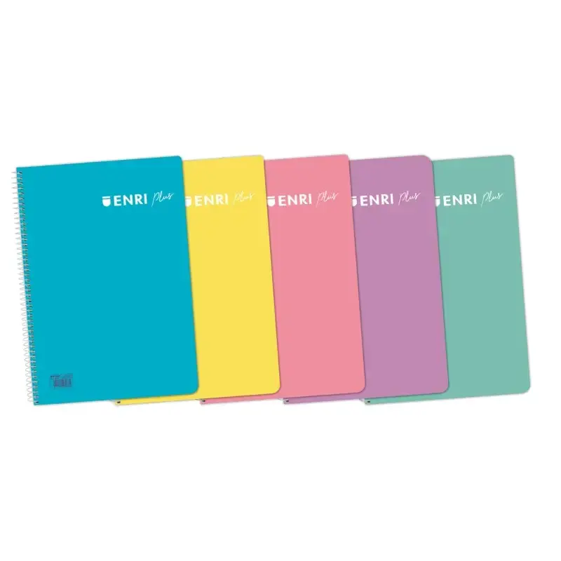 Enri Plus 4º Cuaderno Espiral 4x4 - Tapa de Plastico - 80 Hojas 90gr - Colores Surtidos | Ahorro Imprimiendo
