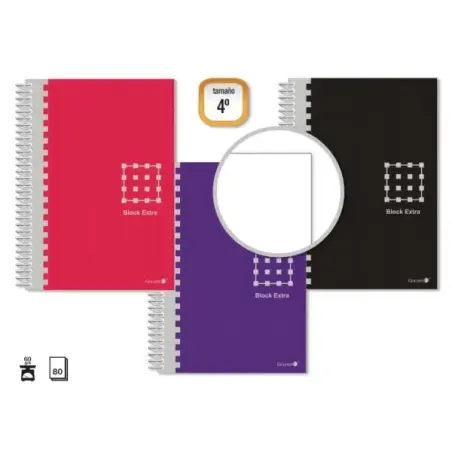 Golden Cuaderno Espiral 4º 80 Hojas 60grs Liso - Margen Remarcado - Tapa Extradura - Colores Surtidos | Ahorro Imprimiendo