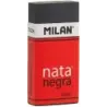 Milan Nata 7024 Goma de Borrar Rectangular - Plastico - Faja de Carton Roja - Envuelta Individualmente - Extra Suave - Color Neg