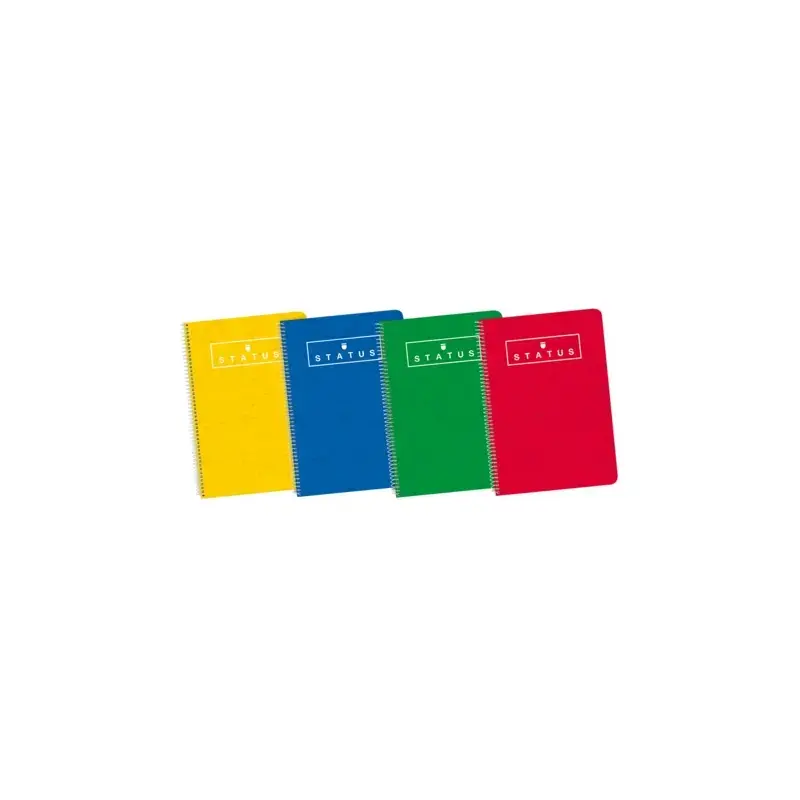 Enri Status 4º Tapa Dura Cuaderno Espiral 4x4 con Margen 80 Hojas Surtido - Cuaderno de Tapa Dura Resistente - Cuadricula de 4x4